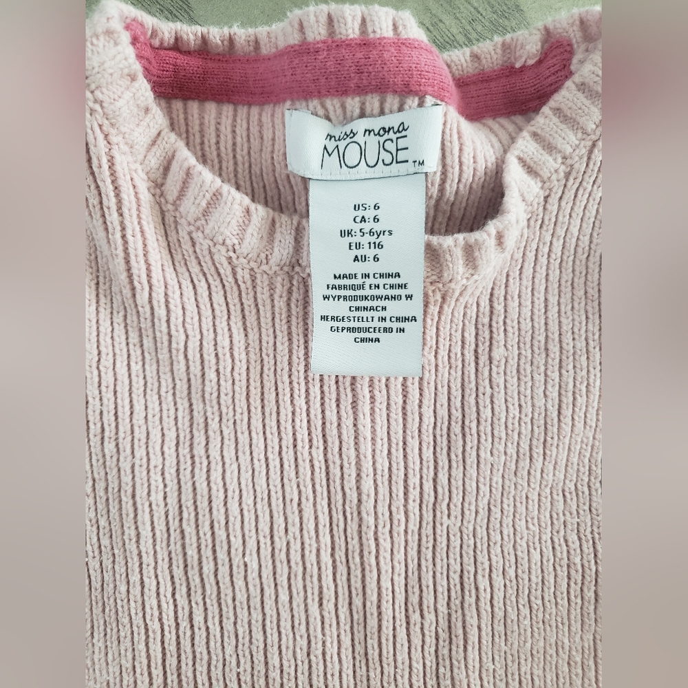💗 Girls’ Pink Knit Sweater Dress – Size 5/6 – Poodle Design - Picture 8 of 11